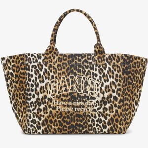 FLASH SALE | NWT Ganni Leopard Print XXL Tote Bag